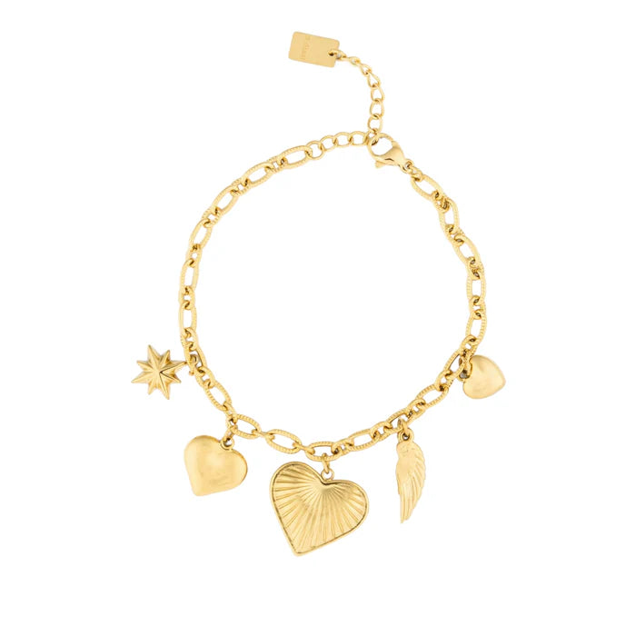 BRACELET HEART BEDELS | GOUD