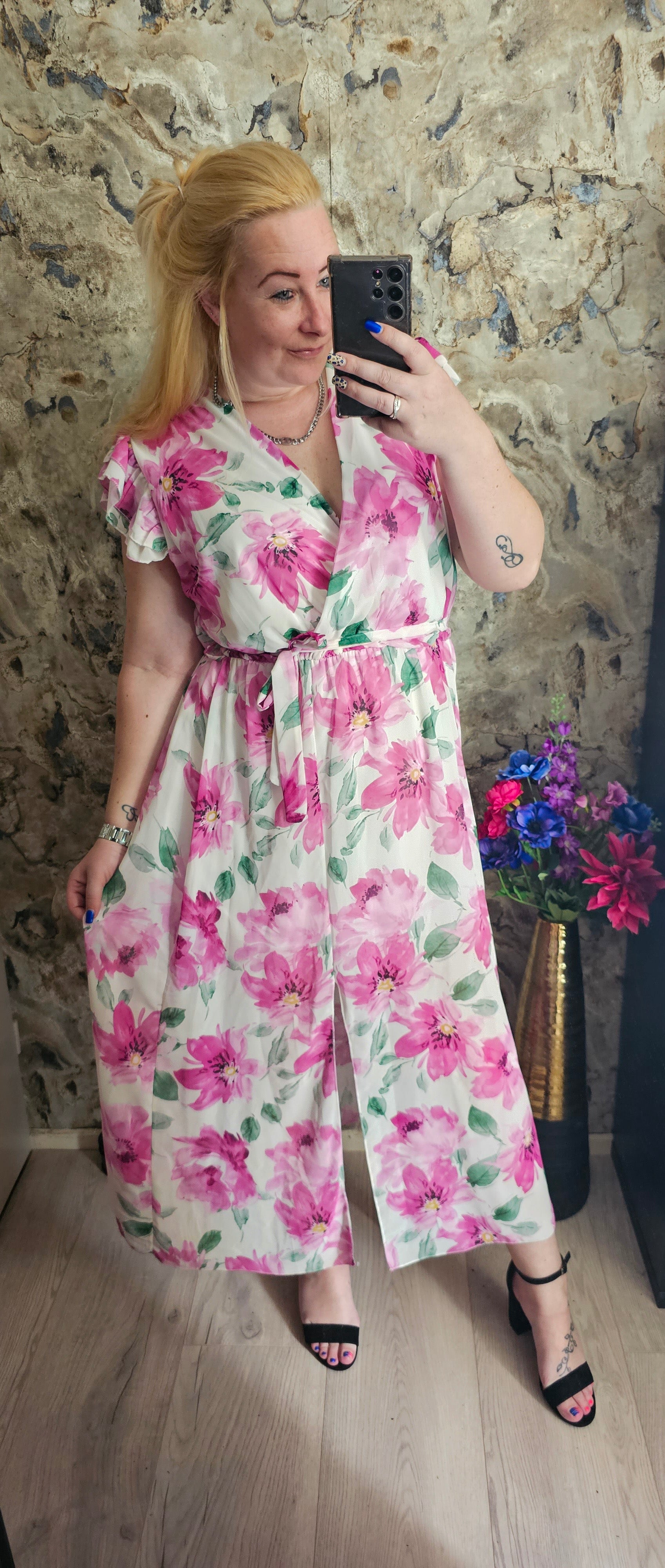 FLOWER DRESS SPLIT | ROZE