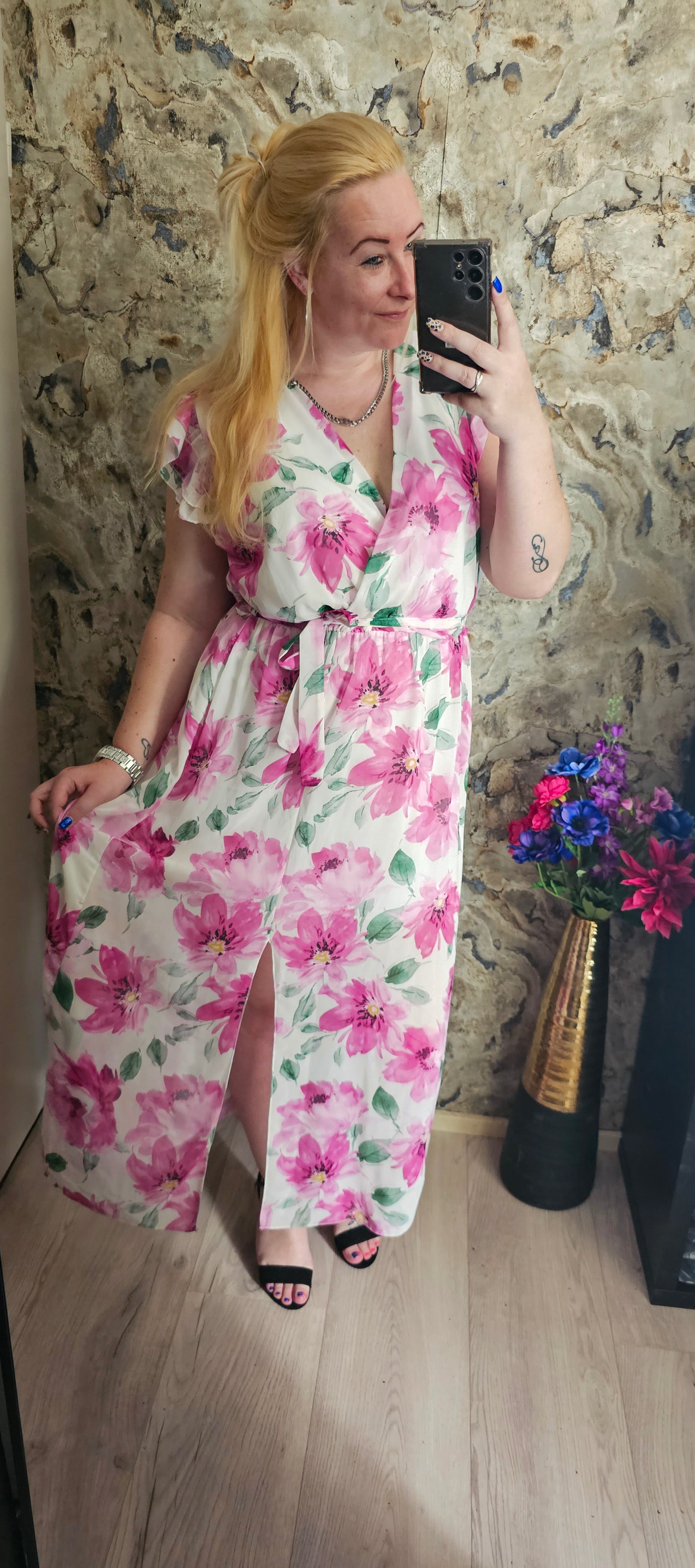 FLOWER DRESS SPLIT | ROZE