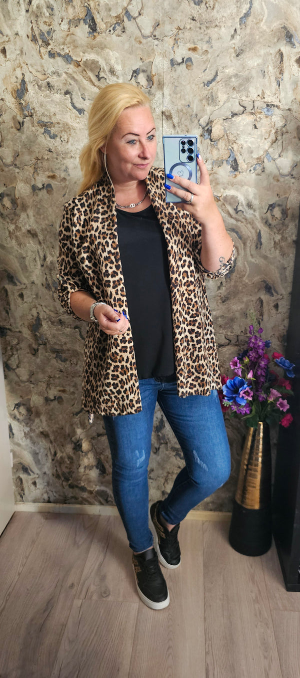 LEOPARD TOP/VEST | ZWART