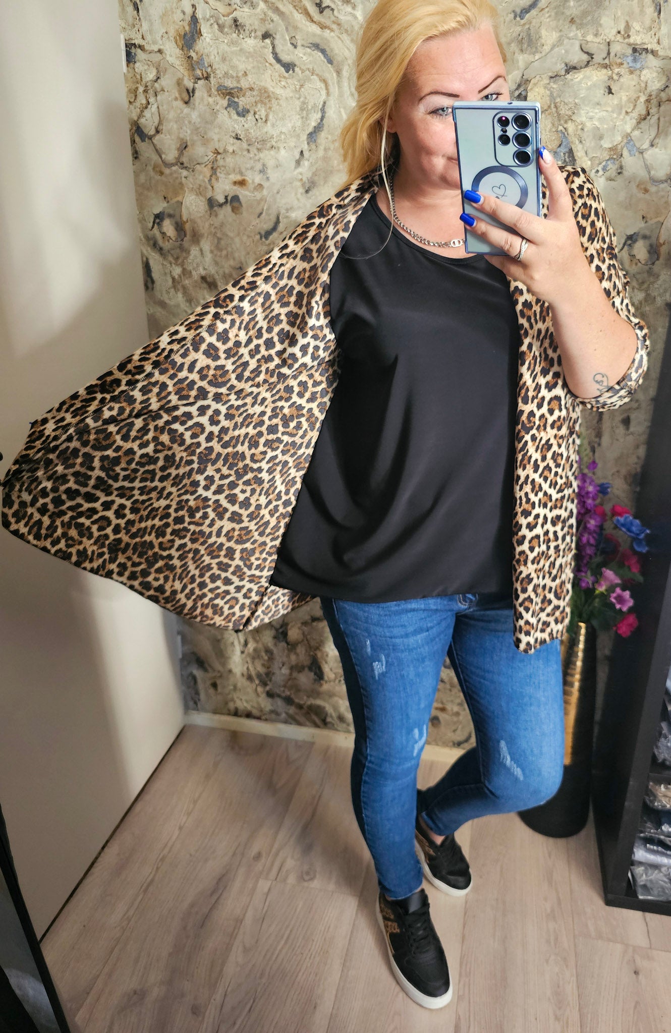 LEOPARD TOP/VEST | ZWART