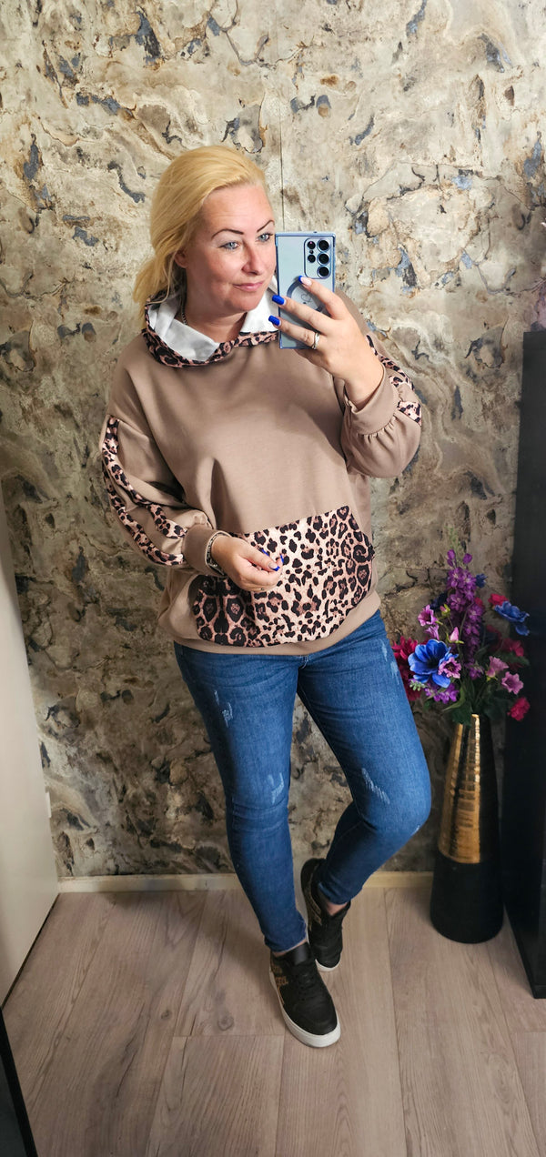 LEOPARD HOODIE | BEIGE