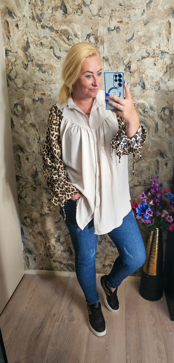 LEOPARD BLOUSE | BEIGE