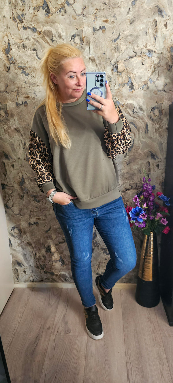 LEOPARD TWIST TRUI | KHAKI