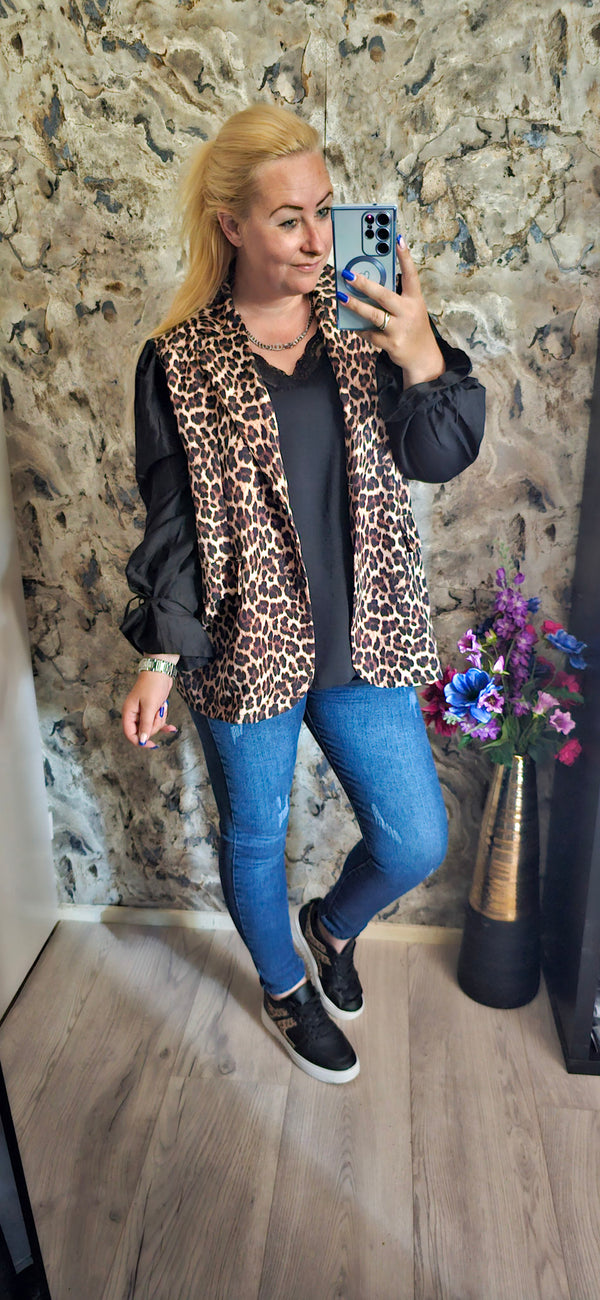 LEOPARD BLAZER | ZWART