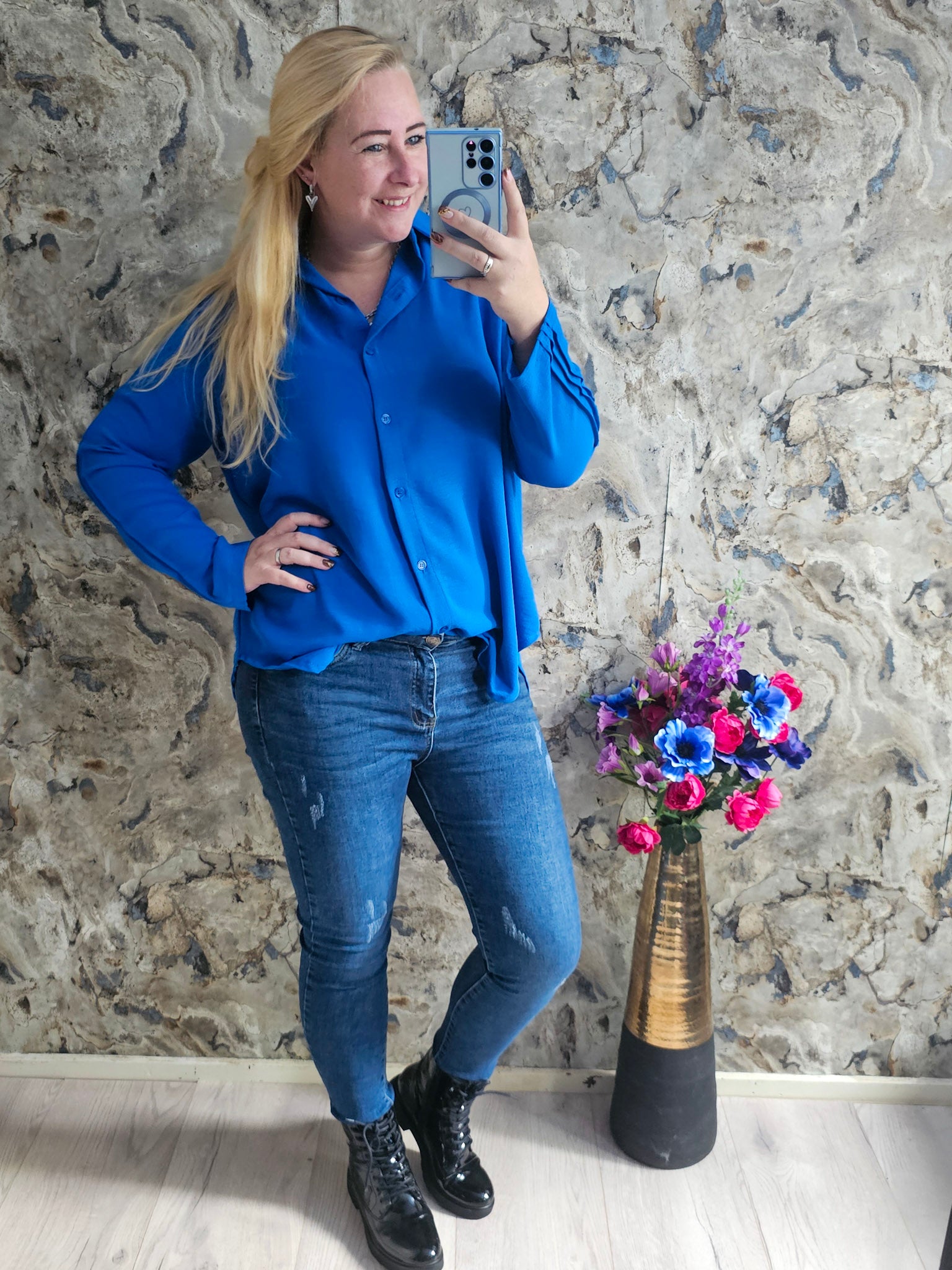 BLOUSE NENA | KOBALT BLAUW