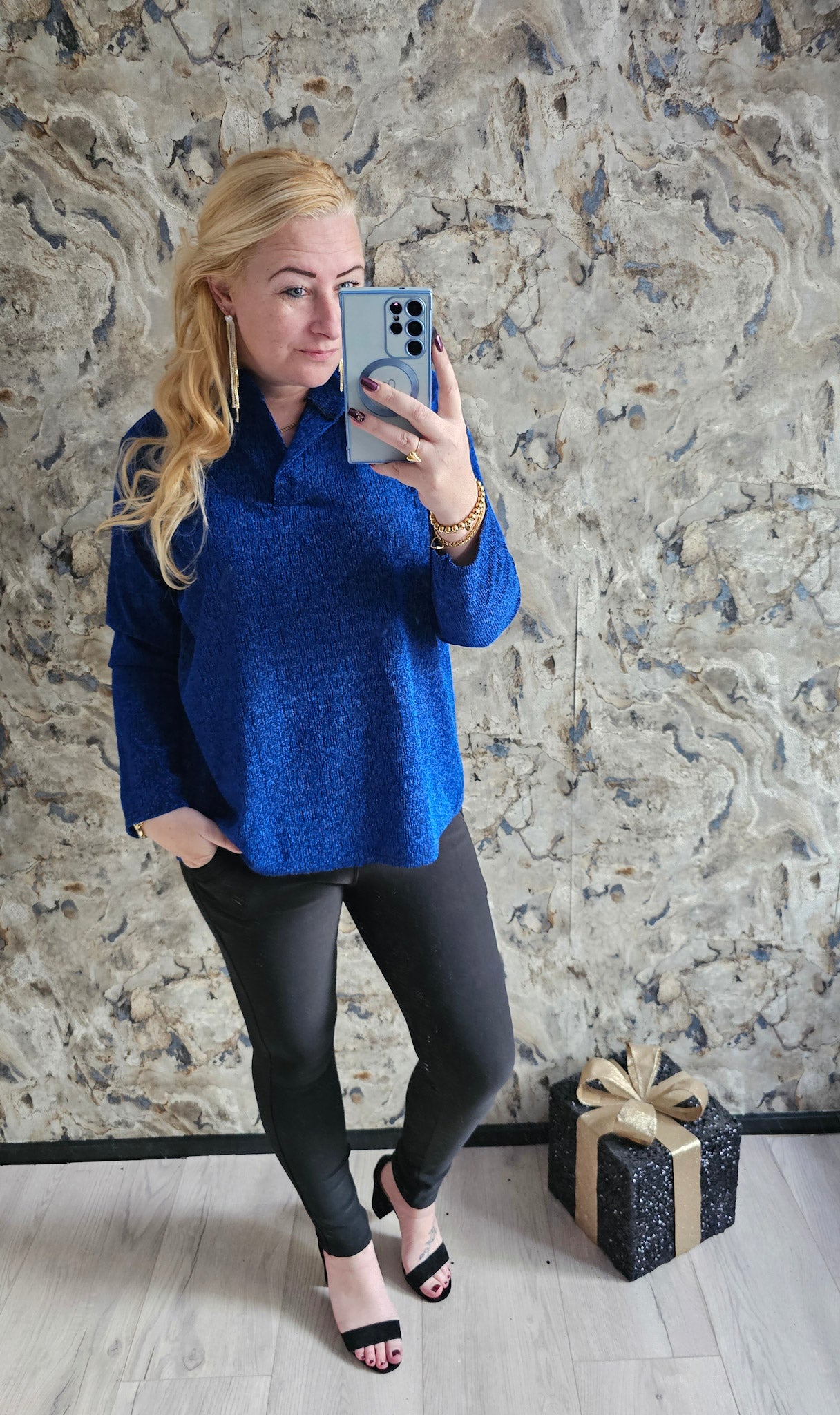 SPARKLE V TOP | BLAUW