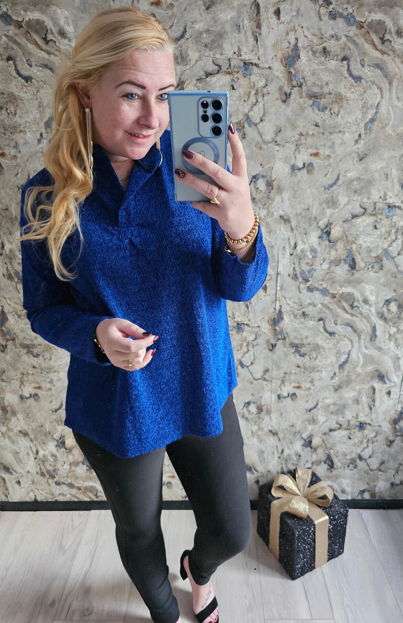 SPARKLE V TOP | BLAUW