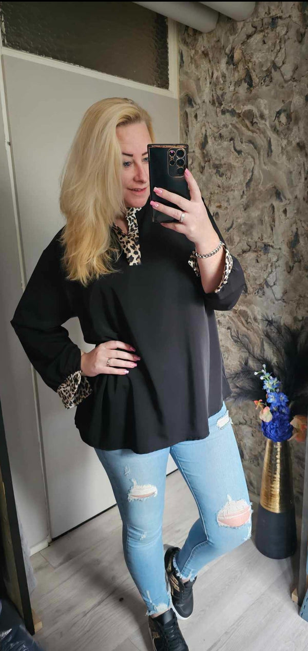 PANTER BLOUSE | ZWART