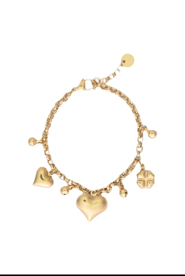 BRACELET HEART BEADS | GOUD